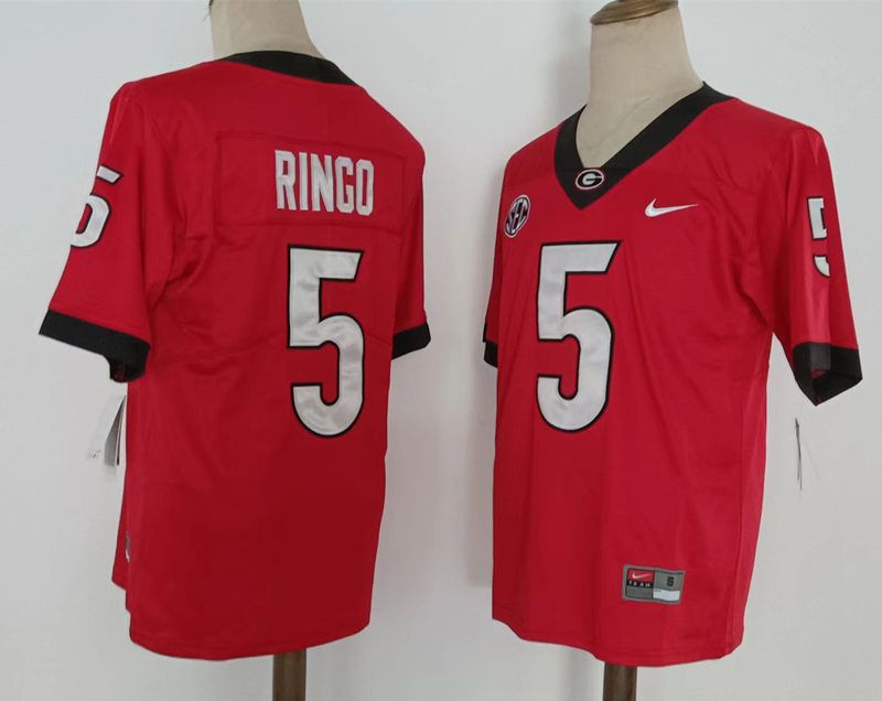 Men Georgia Bulldogs #5 Ringo Red Nike 2025 NCAA Jersey->ncaa teams->NCAA Jersey